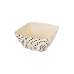 Set x 4 Bowl Bamboo cuadrado beige puntos negros 14x7 cm en internet