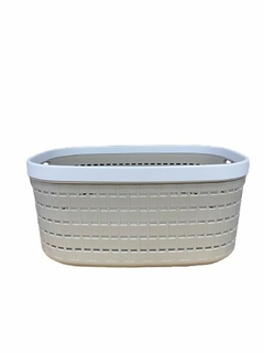 Canasto plast semil rattan varios colores 37x25x15cm