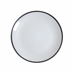 Plato Playo ceramica Oliver Blanco exterior Negro 27cm