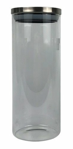 Frasco de vidrio tapa acero 1600 ml 26x10 dm