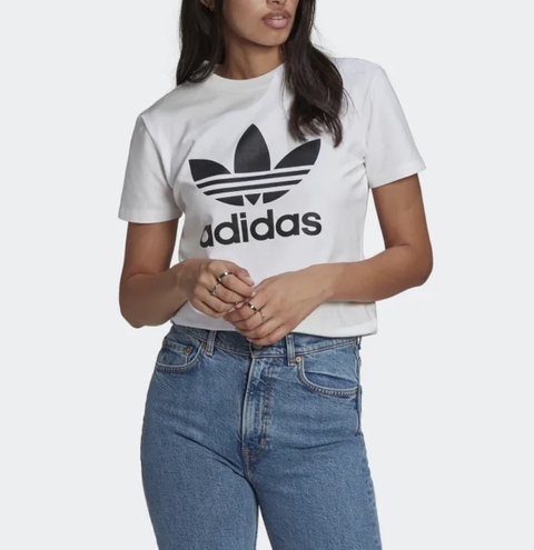Camiseta Feminina Adidas Adicolor Trefoil Branca GN2899 - comprar online