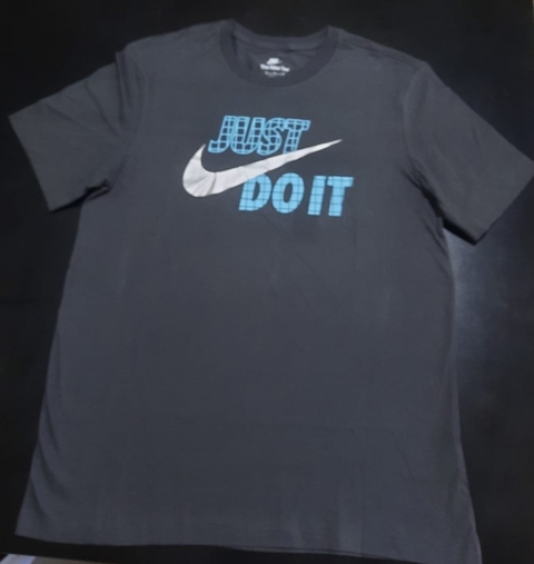 Camiseta Nike Just Do It Masculina Grafite + Azul DM4196-070