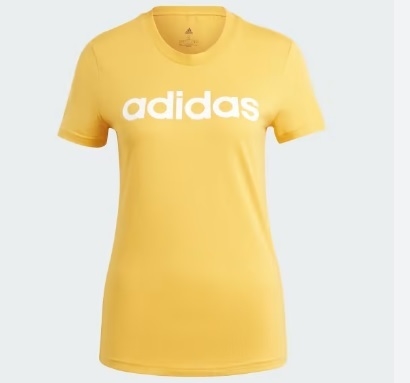 Camiseta Adidas Essentials Feminina Slim Logo Amarela - IM2835