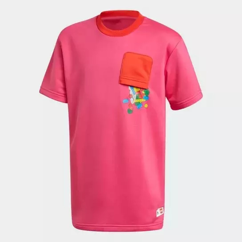 Camiseta Modelagem Folgada Blocos LEGO - Adidas Rosa GN6775