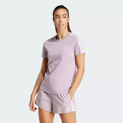 Camiseta Essentials Slim 3-Stripes - Roxo adidas - IS1550