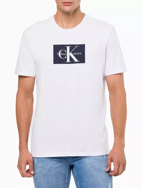 Camiseta Calvin Klein Jeans Logo Branca CKJM105-0900