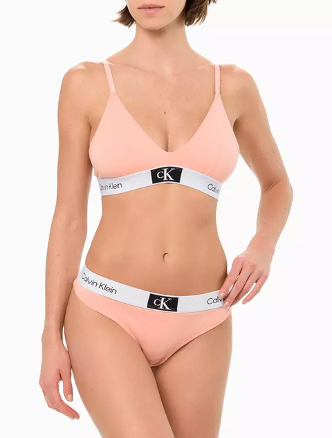 Calcinha Tanga Cotton Calvin Klein 1996 Pêssego - LUC279-0220