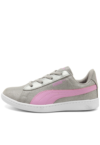 Tênis Infantil Puma Vikky Glitz Glam Cinza e Rosa 368009-02