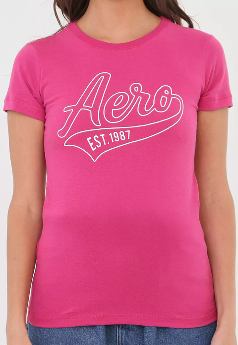 Camiseta Feminina Aeropostale Est. 1987 Rosa 2463