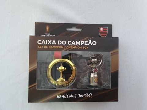 Caixa do Campeão: Medalha + Chaveiro Libertadores Flamengo 2019 Milled