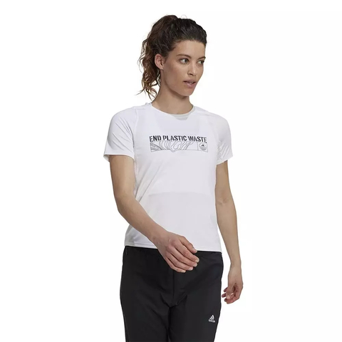 Camiseta Adidas Corrida Parley Run Fast Branca - HA4299