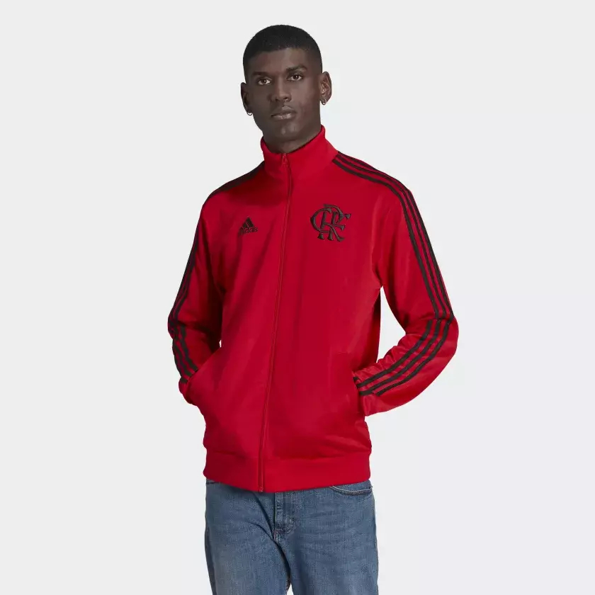 Jaqueta CR Flamengo 3-Stripes - Vermelho adidas HA5385