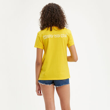 Camiseta Feminina Levi s Super Mario Amarela 173690912