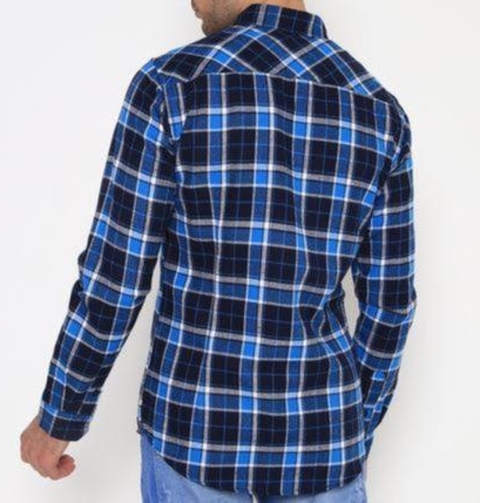 Camisa Regular Fit Flanelada. - Azul. - Forum 031.46.02790 - comprar online