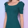 vestido Curto Canelado Com Pregas. - Verde Escuro. - Colcci 044.01.11170 - comprar online