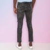 Calça Jeans Cropped Destroyed. - Preta. - American Eagle 4866-BLACK-WASH-SLIM - comprar online