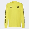 Camiseta Flamengo Manga-Longa Especial 2021 Adidas Amarelo + Preto GR4290