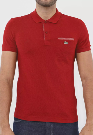 Camisa Polo Lacoste Reta Bolso Bordeaux - PH8533-21-4TF