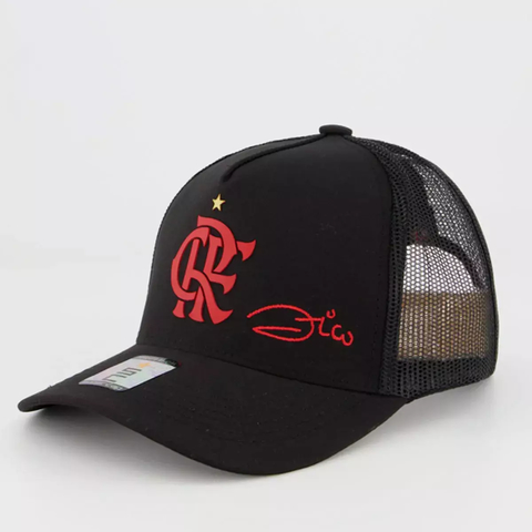 Boné Zico Flamengo Silk 3D Frontal e Bordado Lateral Preto - 30348 - comprar online