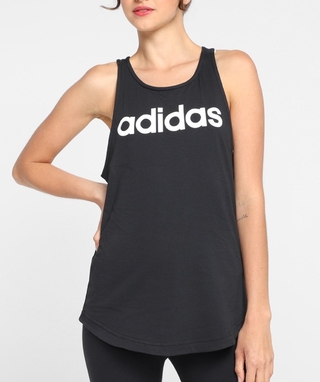 Regata Adidas Logo Linear Feminina - Preto+Branco GA0681