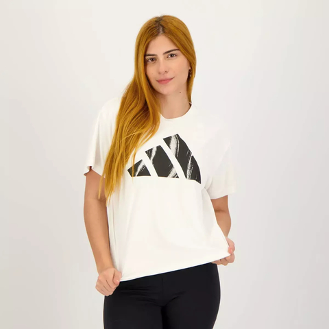 Camiseta Adidas Run It Feminina Branca e Preta - IL4744