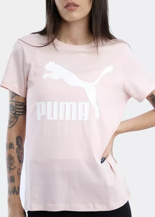 Camiseta puma classic logo Feminina Rosa - 530077-96