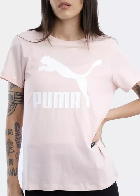 Camiseta puma classic logo Feminina Rosa - 530077-96