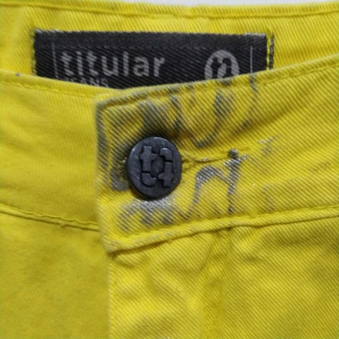 Bermuda Titular Jeans Amarela c/ Splash Prata 13369 - comprar online