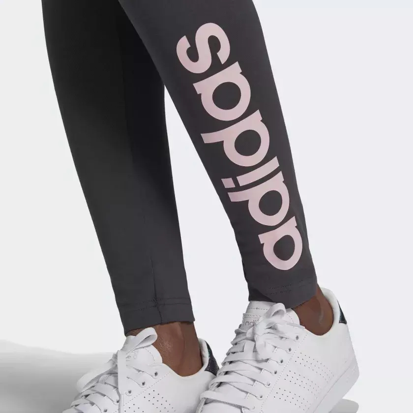 Legging Cintura Alta Adidas Essentials Cinza + Rosa Claro GQ9355