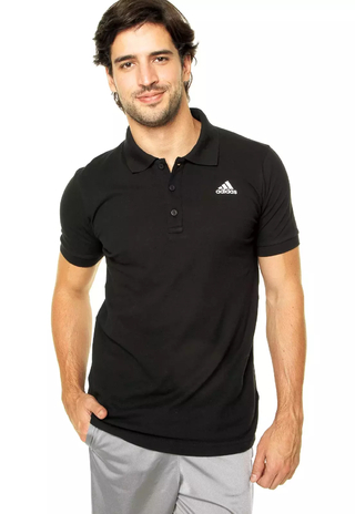 Camisa Polo adidas Performance Piquet Preta AB2486