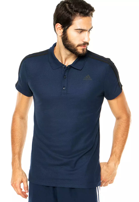 Camisa Polo adidas Performance Ess 3s Azul AB6545