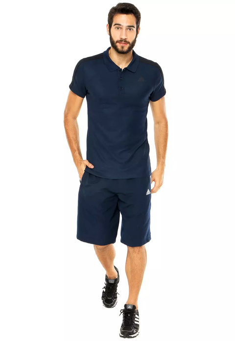 Camisa Polo adidas Performance Ess 3s Azul AB6545 - Kevin Sports