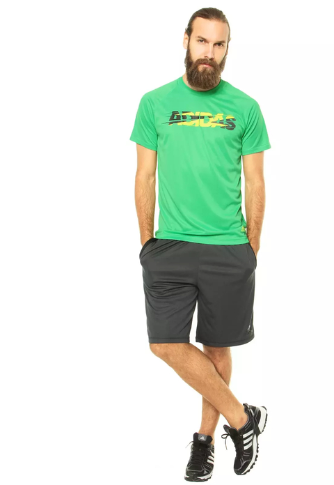Camiseta adidas Base Logo Verde AB7074 na internet