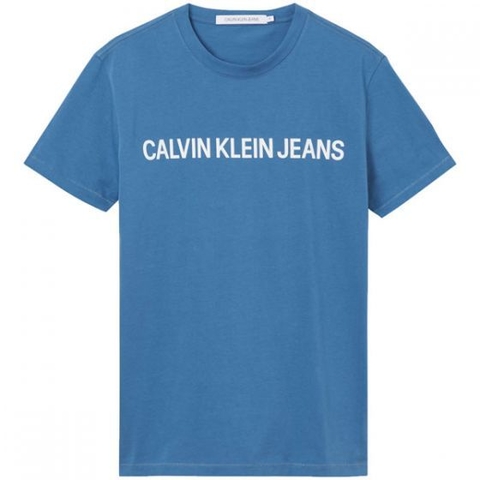 Camiseta Calvin Klein Logo Básica Azul J30J307856-0585