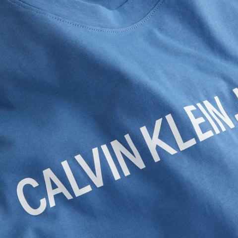 Camiseta Calvin Klein Logo Básica Azul J30J307856-0585 - comprar online