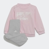 Conjunto Infantil Moletom Adidas Essentials Rosa + Cinza H65821