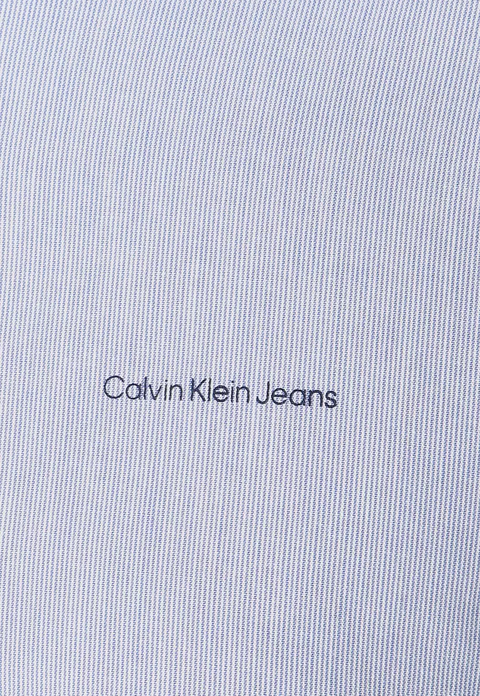 Camisa Calvin Klein Jeans Slim Listrada Azul/Branca - CKJM903-0585 - Kevin Sports