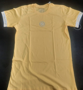 Camiseta Titular Jeans Amarela Logo Pequeno Estampado 13258AM