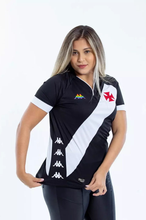 Camisa Kappa Vasco Feminina Kombat LGBT- 2022 EKVA211938 - comprar online