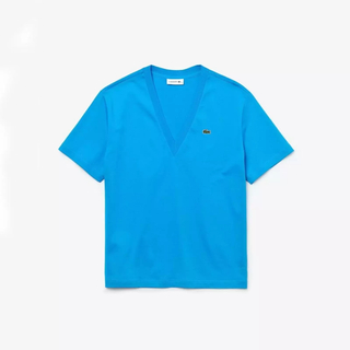 Camiseta Lacoste Feminina em Algodão premium com decote em V TF5458-21