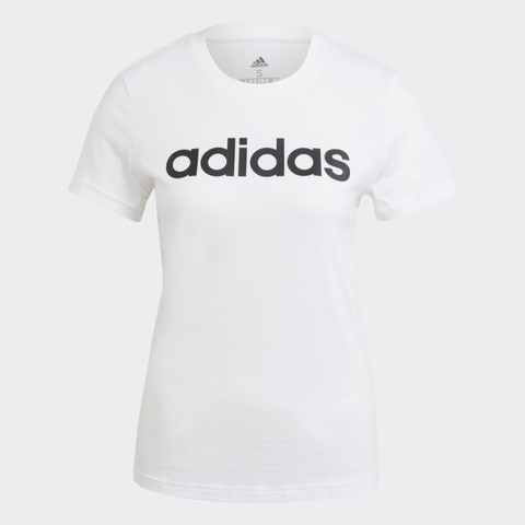 Camiseta Feminina Adidas Essentials Linear Slim Logo Branca GL0768