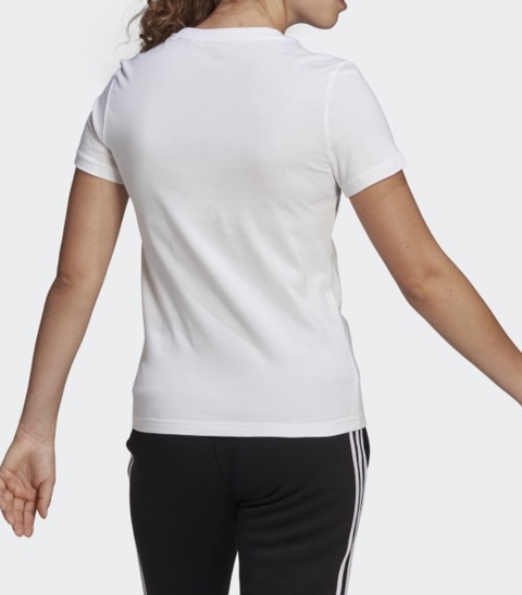 Camiseta Feminina Adidas Essentials Linear Slim Logo Branca GL0768 na internet