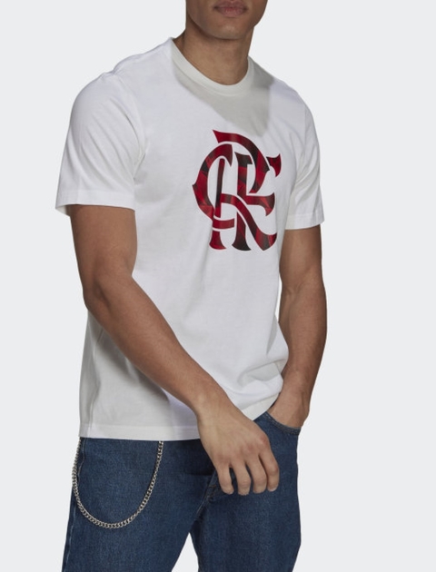 Camiseta Estampada Adidas Flamengo Branca GR4291