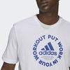 Camiseta Estampada Adidas Primeblue "Put Work in Your Workout" Branca GS6264 - comprar online
