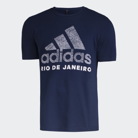 Camiseta Adidas RJ Scrawl Tee Azul Marinho EW8686