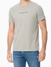 Camiseta masculina Calvin Klein Logo Básico Mescla Gola Careca Cinza CKJM105-0966