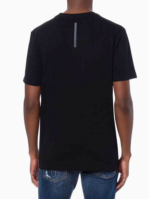 Camiseta Calvin Klein Jeans Masculina Black Omega Logo Preta - CKJM107-0987 - comprar online