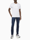 Camisa Calvin Klein Jeans Slim Logo Alto Relevo Branca - CKJM112-0900 - loja online