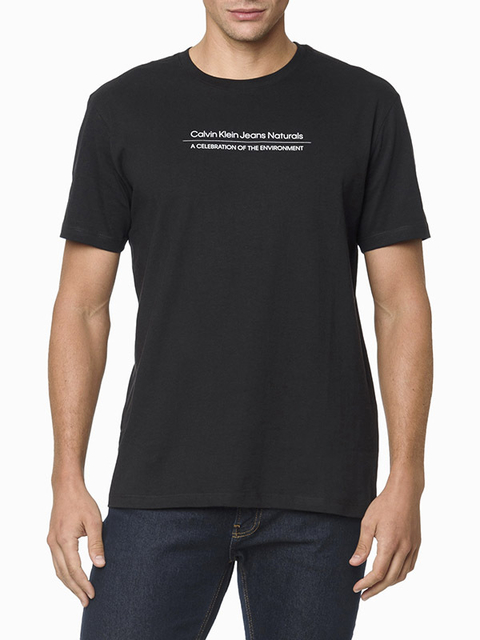 Camiseta Calvin Klein Masculina Sustainable Naturals Preta - CKJM114-0987