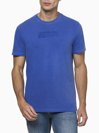 Camiseta Calvin Klein Masculina Parallel Universe Azul - CM3OC01TC817-0572